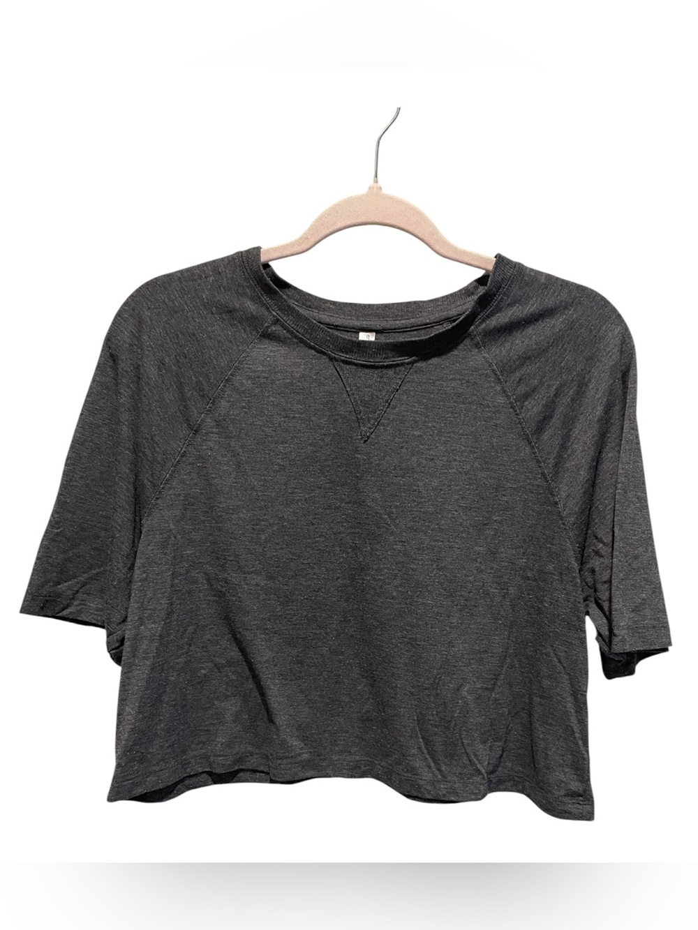 Fabletics Dark Gray Crop Tee. Size L